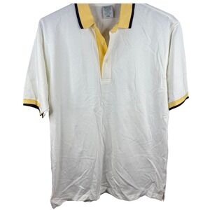 Outer‎ Banks Men's Short Sleeve Polo Shirt white yellow size large
